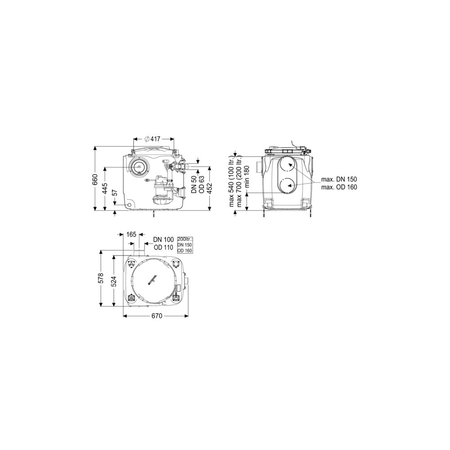 Pompa do ścieków KESSEL Aqualift S 100 Duo Tronic 50 Hz / 1.3 W