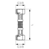 Wąż przyłączeniowy elastyczny FERRO z oplotem (stal), GW x GW, 3/8'' x 3/8'', długość 80 mm