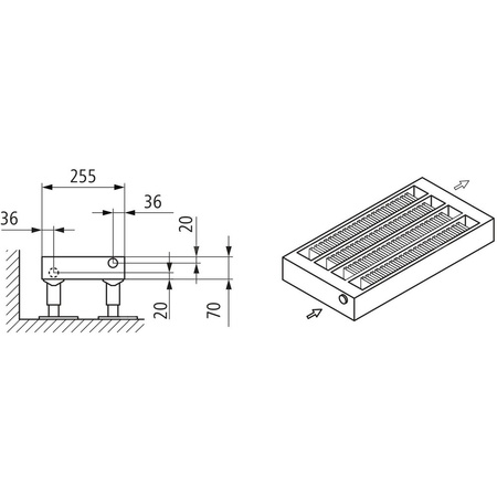 Konwektor Kermi Konvektor Typ54 BH70x255x600mm QN615, weiß, 6bar, o. Abd, AB 12