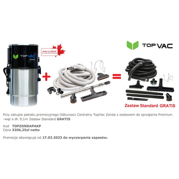 Jednostka centralna TopVac ZONDA z wężem z włącznikiem, dł. 9,1 m