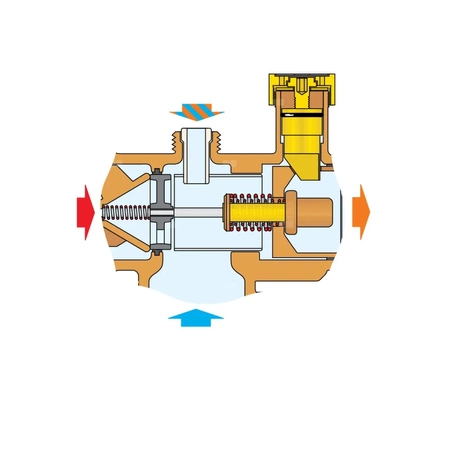 Regulowany termostatyczny zawór mieszający - wykonany z brązu. Przyłącza kołnierzowe DN 65