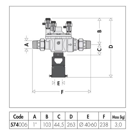 Izolator przepływów zwrotnych ze strefą obniżonego ciśnienia z możliwością nadzoru.  3/4" - Typu BA