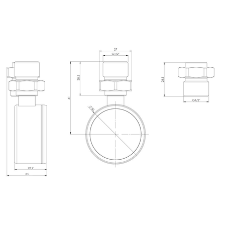 Manometr z rurką Bourdona AFRISO RF50 0/6 bar G1/2'' fi 50 mm