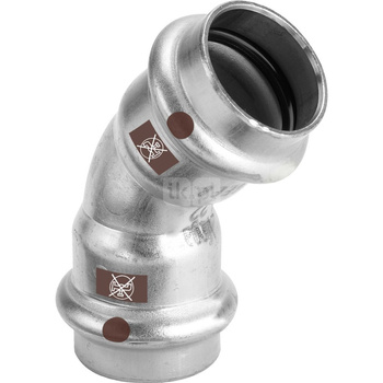 Łuk 45' VIEGA 1726, stal nierdzewna / stal nierdzewna, 42 mm (zw x zz)