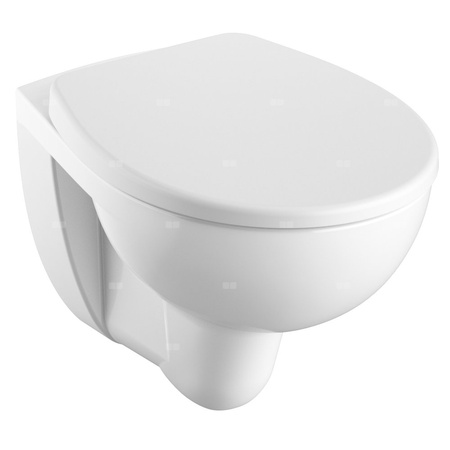 Wisząca miska WC Koło Rekord, lejowa, Rimfree: T=52cm, Biały