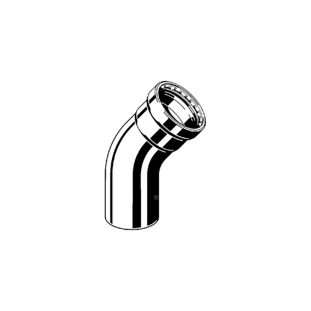 Łuk Megapress 45' VIEGA 42261XL jednoczęściowy, stal (cynk/nikiel), 4'' (kw x mz) z uszczelką