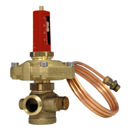 Regulator ciśnienia różnicowego HERZ 60 kPa, mosiądz DN 25, zakres przepł. 25-60 kPa