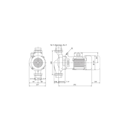 Pompa obiegowa WILO VeroLine-IPL 30/85-0,18/2 typu in-line z silnikiem znormalizowanym 50 Hz, moc silnika 0.18kW 0.5 A 2860 obr/min, wlot GZGW 2''