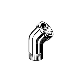 Łuk 45' VIEGA 1615 jednoczęściowy, mosiądz (chromowanie) / mosiądz, 1/2'' (gz x gw), (głębokość: 7 mm)