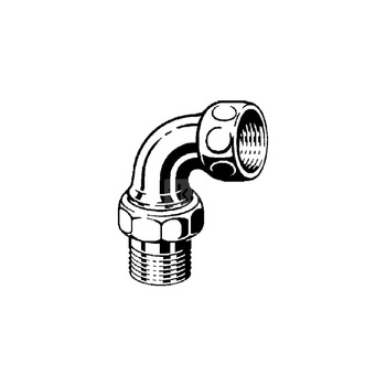 Dwuzłącze, uszczelnienie stożkowe, pod kątem VIEGA 3098 trzyczęśc., brąz / brąz, 1/2'' (gw x gz)