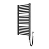 Grzejnik elektryczny (suszarka) INSTAL-PROJEKT Retto Electro, wym. 1436 (1541 z grzałką)/412 mm, kolor czarny mat,  moc 600 W