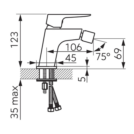 Bateria bidetowa FERRO VITTO VERDELINE, kolor chrom