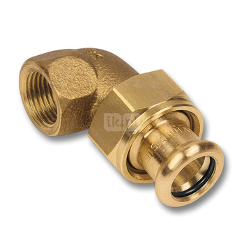 Śrubunek 45' SANHA PURAPRESS trzyczęściowy, miedź, 12 mm x 1/2'' (zw x GW)