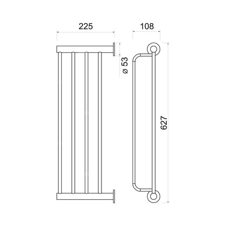 SMILE wieszak na ręcznik z półką, chrom