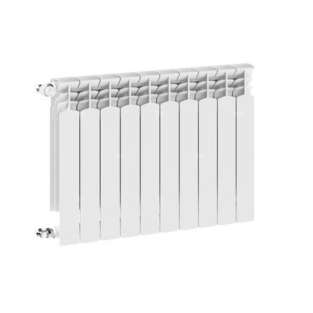 Grzejnik żeberkowy KFA Armatura G600F/10 aluminium, podłączenie boczne 672 x 805 mm, kolor grafit