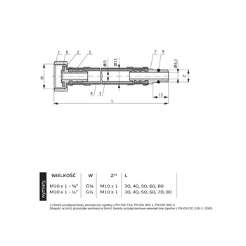 Wąż przyłączeniowy elastyczny PERFEXIM PHA-9145/C DN 8, GW x GZ, 1/2'' x M10, długość 350 mm