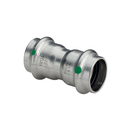 Mufa Sanpress VIEGA 2315 jednoczęściowy, stal nierdzewna (stan surowy) / stal nierdzewna (stan surowy), 42 mm (mz x mz), 85 mm