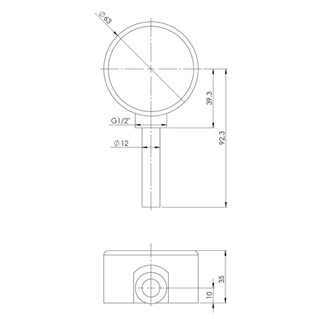 Termometr bimetaliczny AFRISO BiTh fi 63 mm -20…60'C tuleja 63 mm połączenie rad