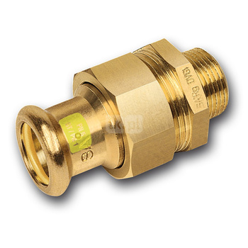 Śrubunek SANHA Press Gas trzyczęściowy, miedź, 18 mm x 3/4'' (zw x GZ)