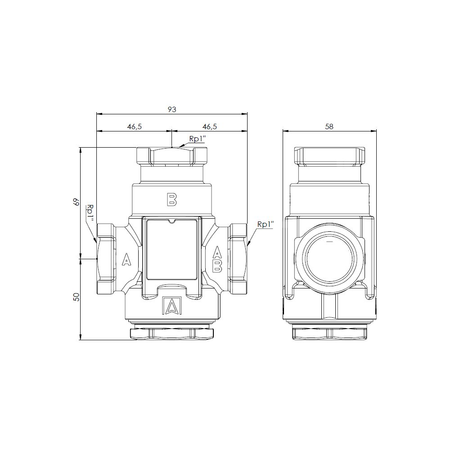 Zawór bezpieczeństwa AFRISO ATV 334 mosiądz GW x GW 1''