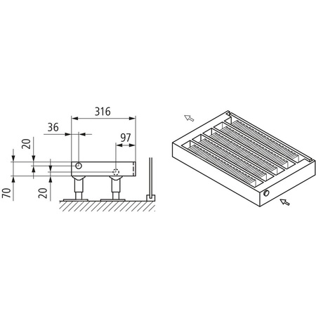 Konwektor Kermi Kon m. Str. Typ55 BH140x316x5200mm QN9339, weiß, 6bar, o. Abd., AB Uni.