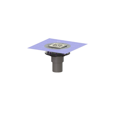 Wpust Practicus,DN100, odpł.pionowy, z nasadką Variofix i kratką/ramą nierdz. 138x138