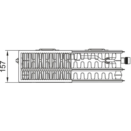 Grzejnik płytowy typ 33 KERMI X2 Plan-Vplus, prawy, z osłoną wym. 305 x 705 mm, kolor biały, moc 886 W
