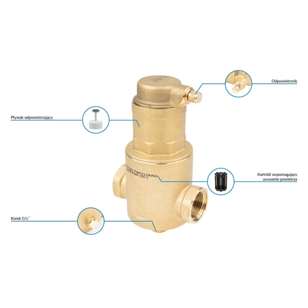 Separator mikropęcherzy AFRISO FAR 312, do C.O., do klimatyzacji, 10 bar / 110'C, 1'' (GW)Instalacje i źródła ciepła