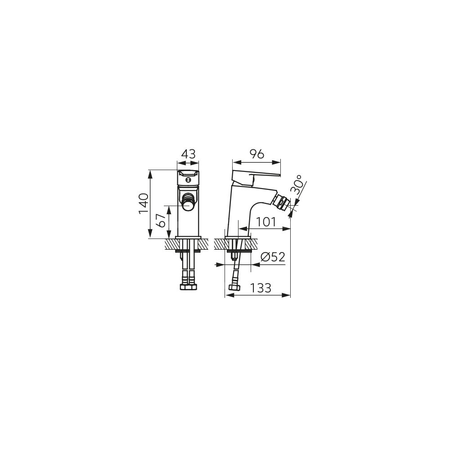 RITTO bateria bidetowa stojąca, czarny