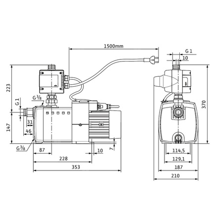 Wilo-HiMulti 3 C 1-23 pompa do wody deszczowej i pitnej, normalnie zasysająca, ze sterownikiem
