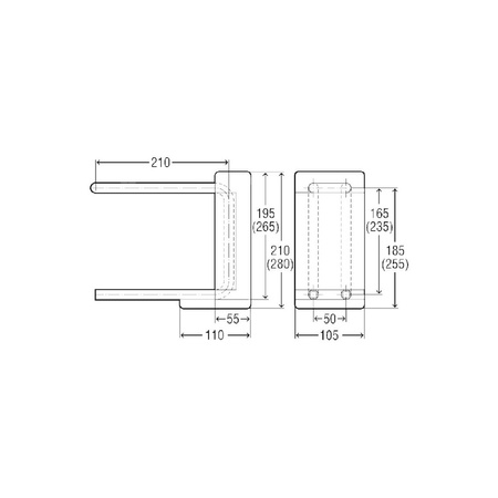 Blok przyłączeniowy do grzejnika wyposażenie, Skrzynka izolacyjna, rura ze stali nierdzewnej d15, nr wzoru 1097.6 d: 15 H: 185