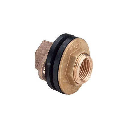 Przepust ścienny VIEGA 3427 dwuczęściowy, kątowy, brąz / brąz, 1/2'' (lw x gw), 30 mm, (głębokość: 17 mm)