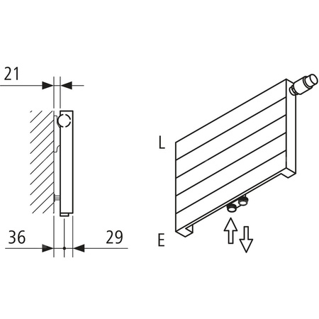 Grzejnik płytowy typ 10 KERMI V-HHV wym. 140 x 3400 mm, kolor biały, moc 595 W