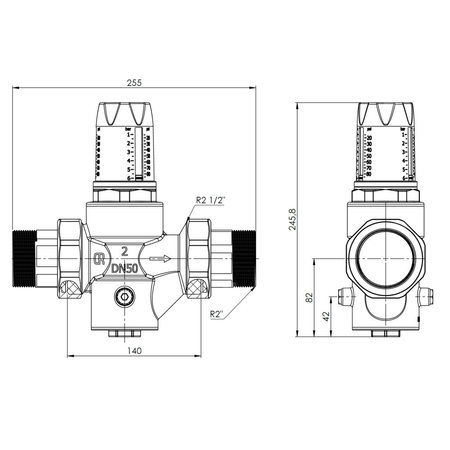 Regulator ciśnienia wody AFRISO BPR 426 mosiądz, półśrubunek 2'', 25 bar