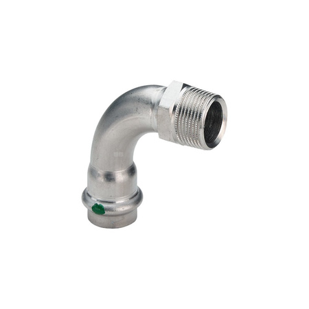 Łuk Sanpress 90' VIEGA 2314 jednoczęściowy, stal nierdzewna / stal nierdzewna, 42 mm, 1 1/2'' (mz x gz) z uszczelką