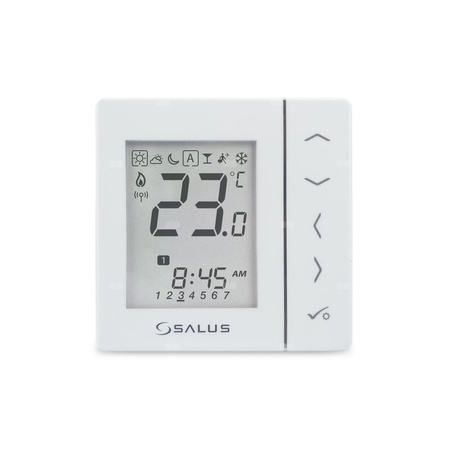 Regulator temperatury SALUS VS10WRF bezprzewodowy Zigbee z wyświetlaczem, montaż podtynkowy