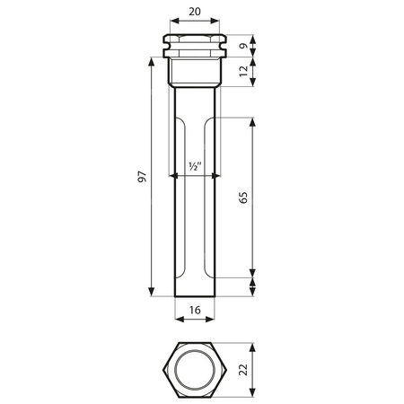 Rurka zanurzeniowa AFRISO 15 mm GZ L= 100 mm