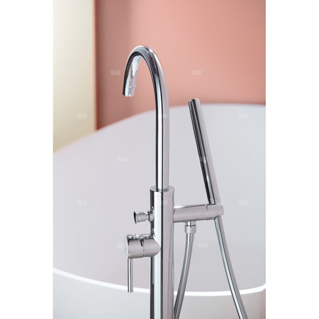 Bateria wannowa stojąca KFA Armatura MOZA, kolor chrom, montaż podłoga