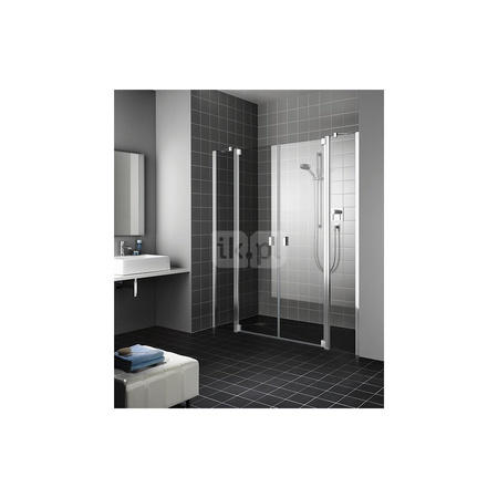 Kermi drzwi wahadłowe Raya PTF 1800x 2000 BV: 1758-1818 srebro wysoki połysk, szkło ESG przezroczyste z Clean