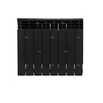 Grzejnik żeberkowy KFA Armatura G500F/8 aluminium, podłączenie boczne 572 x 644 mm, kolor czarny