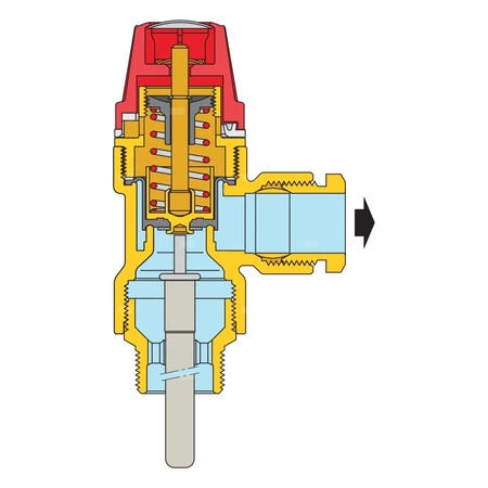 Zawór przelewowy CALEFFI temperaturowo-ciśnieniowy stop mosiądzu 7 bar GZ 1/2''