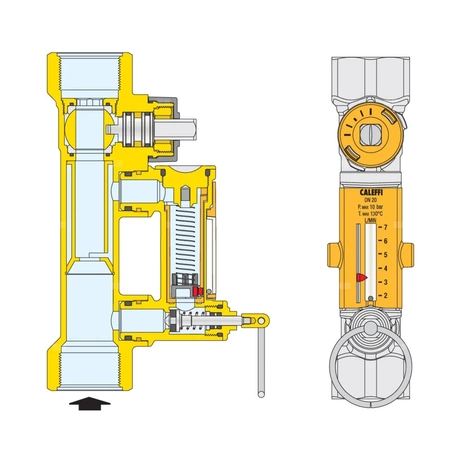 Zawór równoważący z przepływomierzem przeznaczony do instalacji solarnych 3/4" 7-28