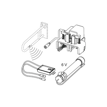 Mechanizm spłukujący elektroniczny do WC TECE planus, zasilanie bateryjne 6 V, przycisk elektryczny montowany na poręczy - wersja bezprzewodowa