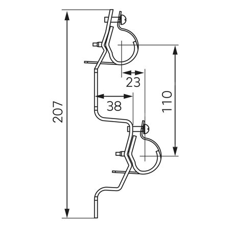 Komplet uchwytów do rozdzielaczy sanitarnych 1"