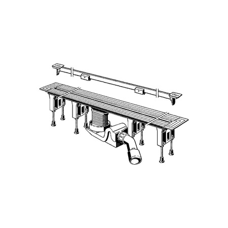 Odpływ prysznicowy prostokątny VIEGA 496521, 1200 x 110 x 95 mm, z syfonem