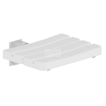 LEHNEN FUNKTION Siedzisko białe prysznicowe składane bez oparcia, wypolerowane