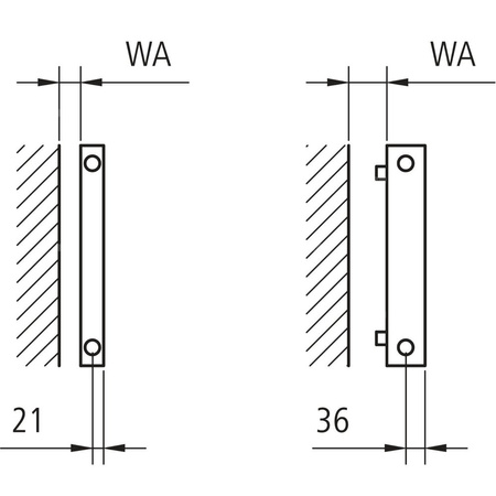 Grzejnik płytowy typ 21 KERMI HHN wym. 420 x 600 mm, kolor biały, moc 554 W