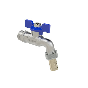 Zawór czerpalny JARDÍN 1/2GZ X 1/2GZ X 15 z niebieskim pokrętłem motylkowym