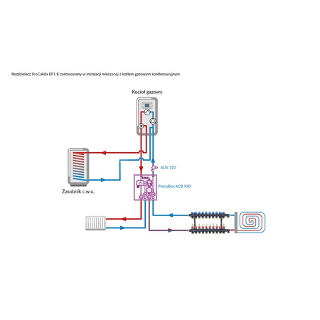 Rozdzielacz do ogrzewania podłogowego AFRISO ProCalida EF1 K 10-obieg. poliamid GZ 1'' x euroconus 3/4'' + przepływomierz + zawór napełn/spust