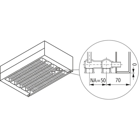 Konwektor Kermi V-Konvektor Typ43 BH70x194x800mm QN650, weiß, 6 bar, m. Abd., Vent. re